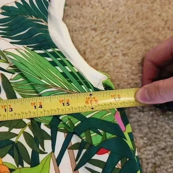 Trina Turk M Fantasy Island Tropical Banana High Neck Shift Dress #Z547 - Picture 6 of 6